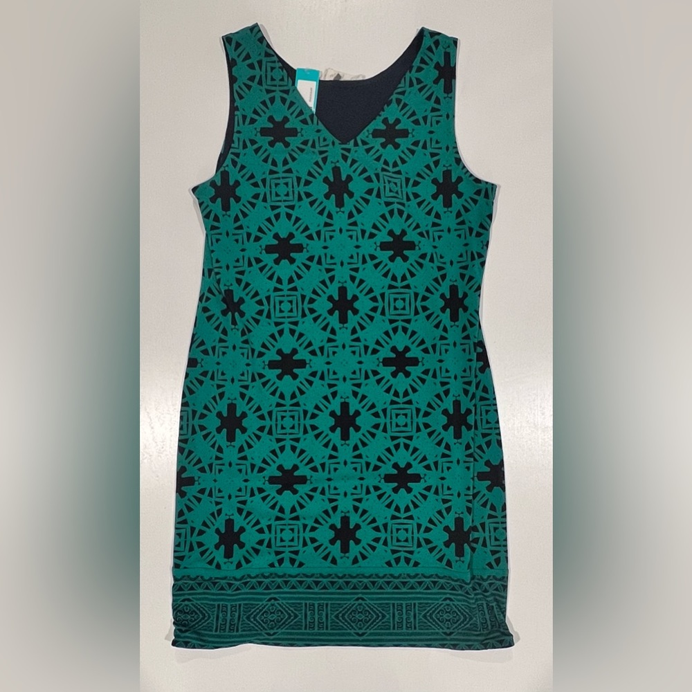 NWT: Magnolia Grace: Reversable Sleeveless Dress: Teal over Black: Medium